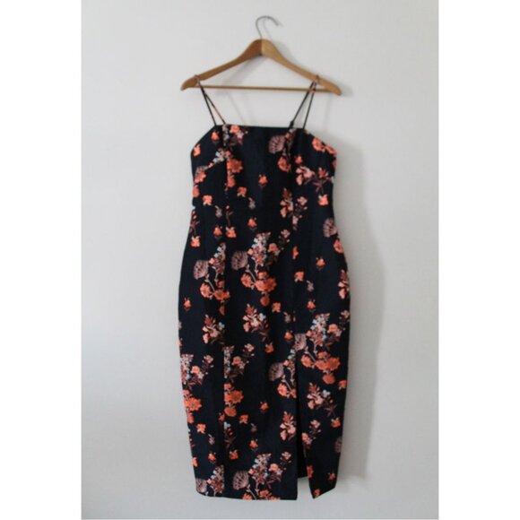 ELLIATT Platinum Midi Dress Black Floral Size Large - Picture 5 of 9
